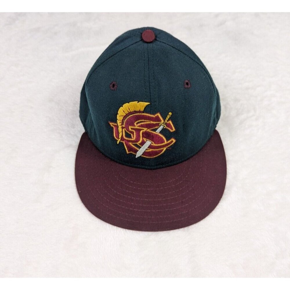 Vintage NCAA USC Trojans 100% Wool New Era 5950 Size 7 Made in USA College